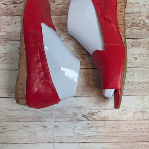 Aerosoles Tidbit Leather Red Open / Peep Toe Flat Dress Slipper Sandal Shoes 6.5 - Picture 8 of 15